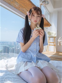 Childish picture book - NO.01 Clear Sky 01 White silk double ponytail JK(79)